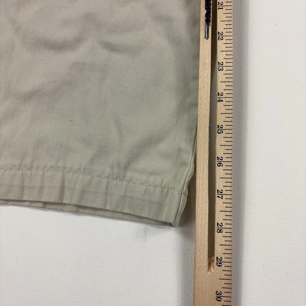 Polo Ralph Lauren Pants Mens 35x28 Beige Classic Chino Canvas Flat Front Casual